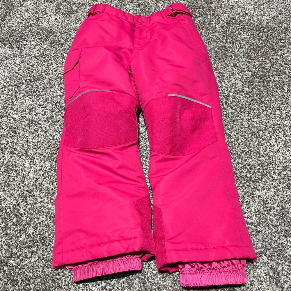 Swiss Tech Girls Hot Pink Snow Pants Size XS (4-5) With Adjustable Waistband
